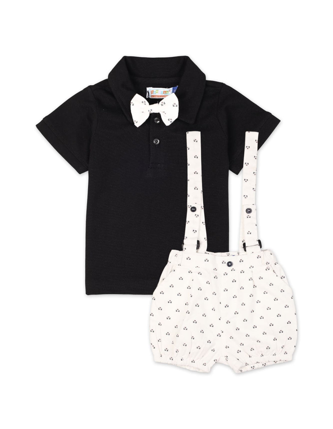 Baby Boys Dungaree Romper Bambies Black and White at Zubaidas