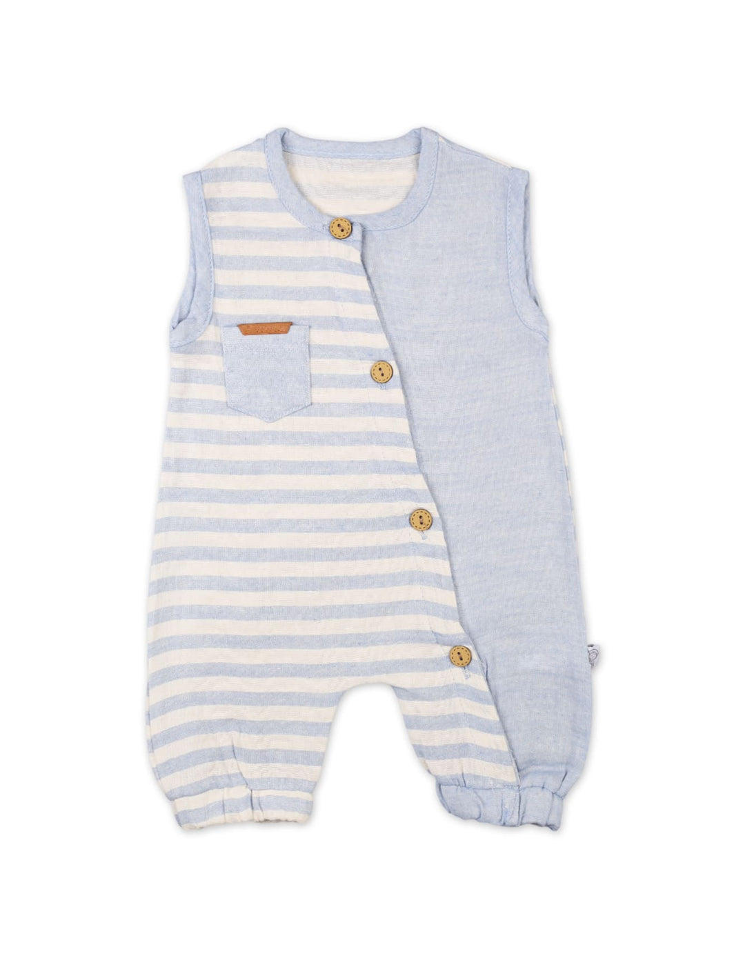Baby Boys Summer Romper Blue Stripes Premium Turkish Collection at Zubaidas
