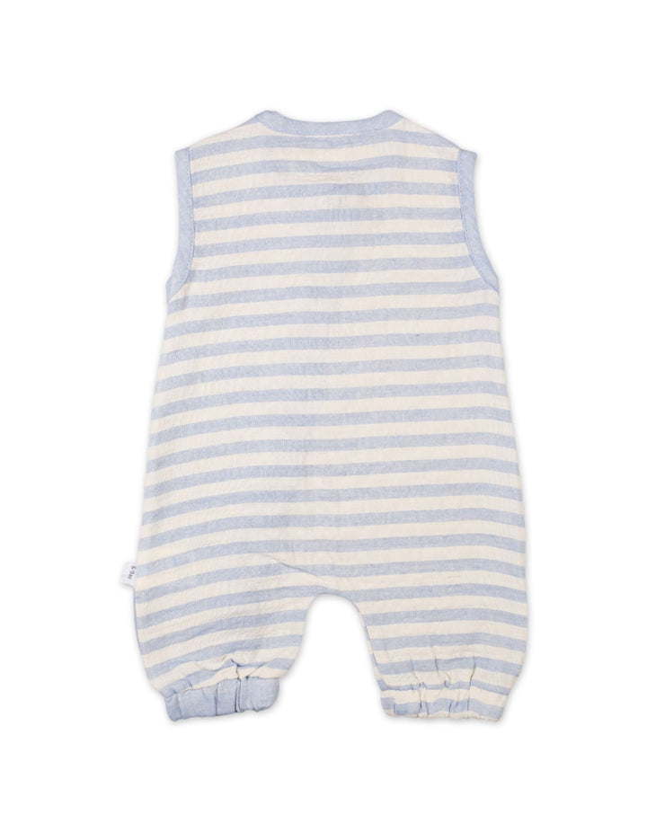 Baby Boys Summer Romper Blue Stripes Premium Turkish Collection at Zubaidas Official Pakistan