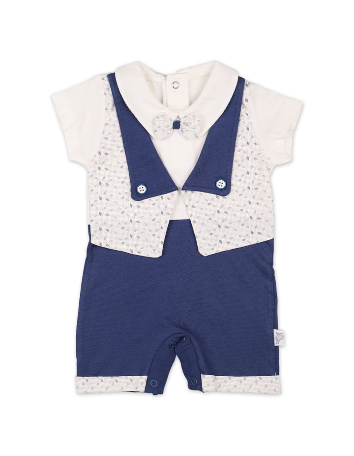 Baby Boys Summer Romper Blue and White Premium Turkish Collection at Zubaidas