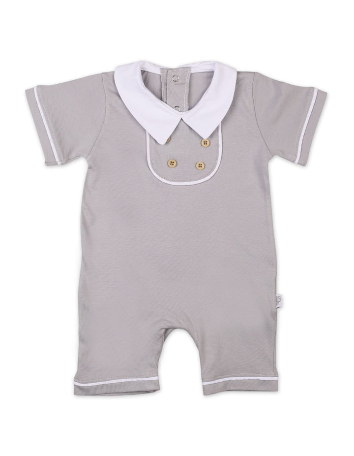 Baby Boys Summer Romper Grey Premium Turkish Collection at Zubaidas