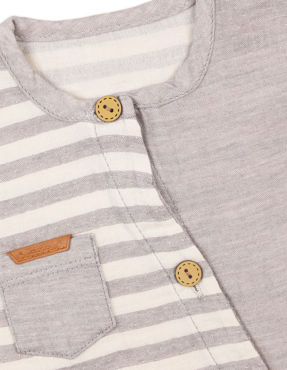 Baby Boys Summer Romper Grey Stripes Premium Turkish Collection at Zubaidas Official Pakistan