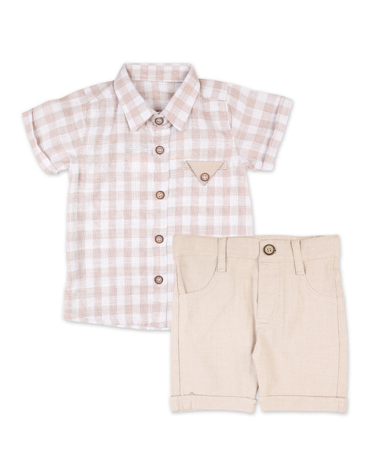 Baby Boys Summer Suit Beige Premium Turkish Collection at Zubaidas