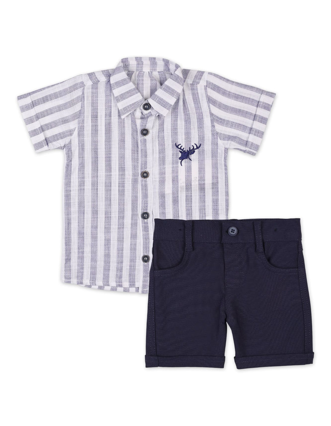 Baby Boys Summer Suit Blue Stripes Premium Turkish Collection at Zubaidas