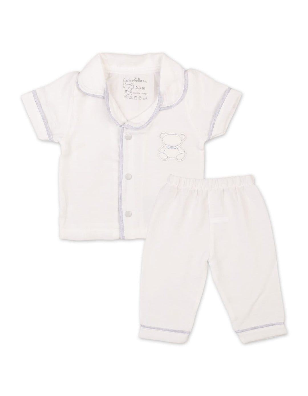Baby Boys Summer Suit Grey and White Premium Turkish Collection at Zubaidas