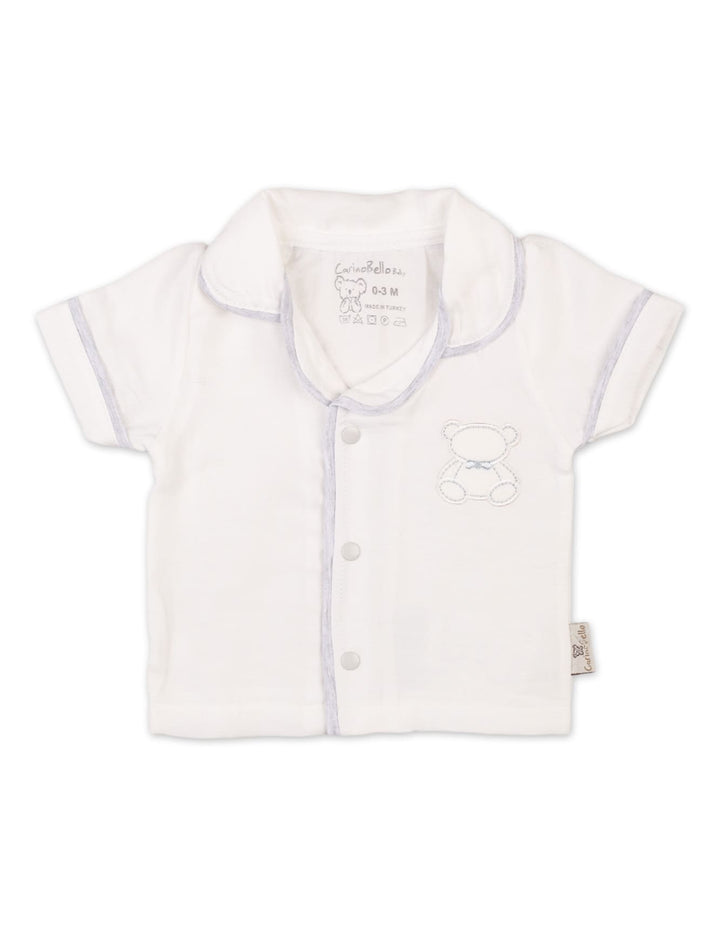 Baby Boys Summer Suit Grey and White Premium Turkish Collection at Zubaidas Official Pakistan