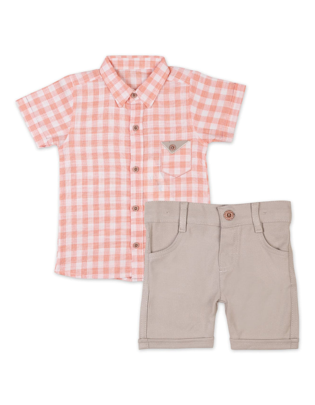 Baby Boys Summer Suit Peach Premium Turkish Collection at Zubaidas