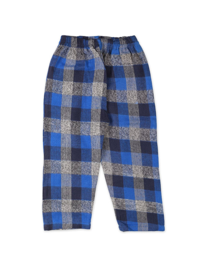 Baby Boys and Boys Flannel Checkered Pajama Bambies Dark Blue and Grey at Zubaidas