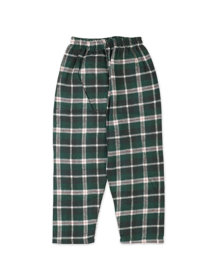 Baby Boys and Boys Flannel Checkered Pajama Bambies Green and White at Zubaidas