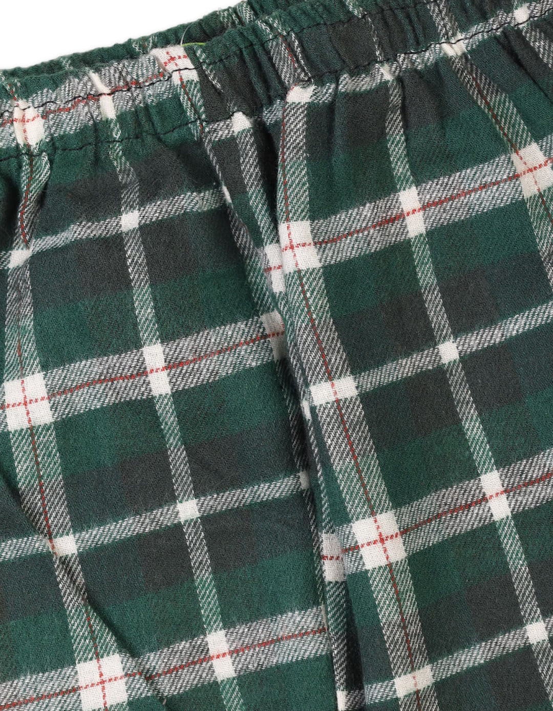 Baby Boys and Boys Flannel Checkered Pajama Bambies Green and White at Zubaidas