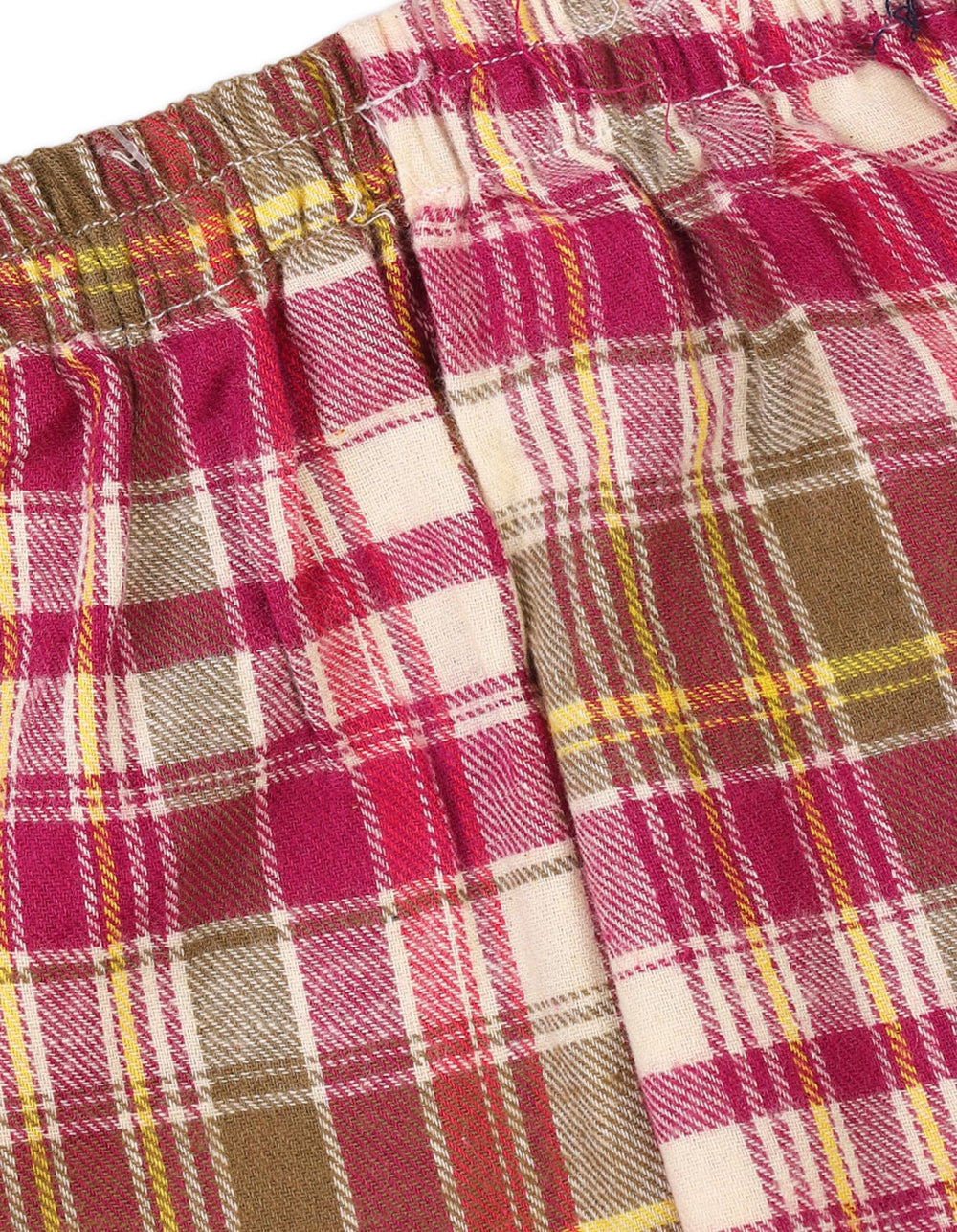 Baby Boys and Boys Flannel Checkered Pajama Bambies Magenta and Off White at Zubaidas Pakistan