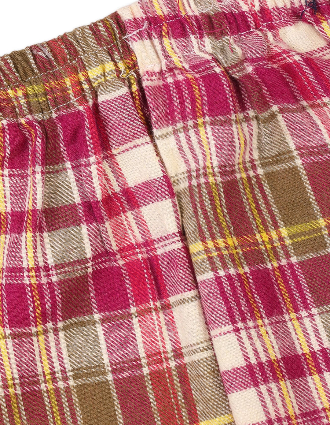 Baby Boys and Boys Flannel Checkered Pajama Bambies Magenta and Off White at Zubaidas Pakistan