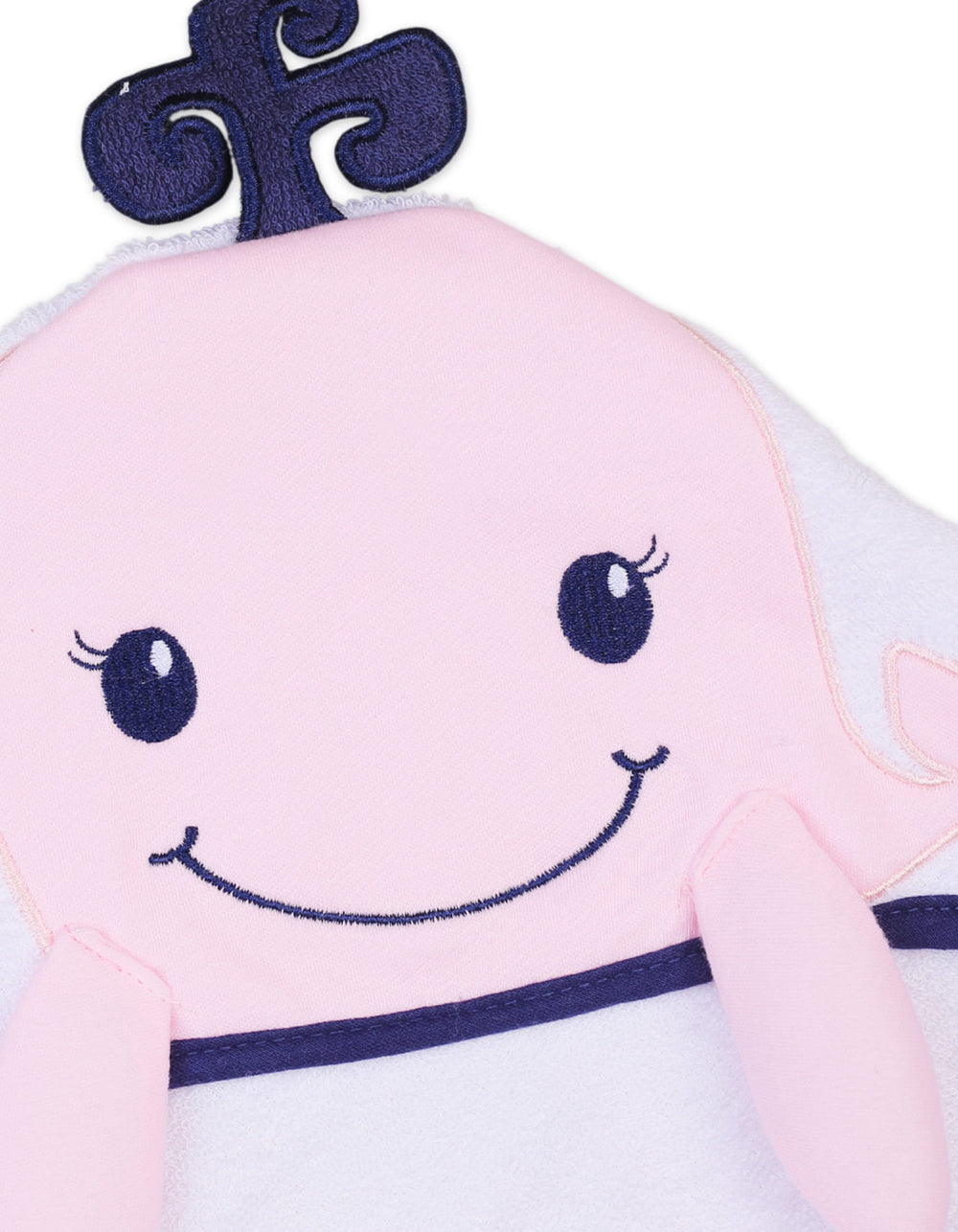 Baby Girl Bath Towel Hooded Whale Pink and White at Zubaidas Official Pakistan