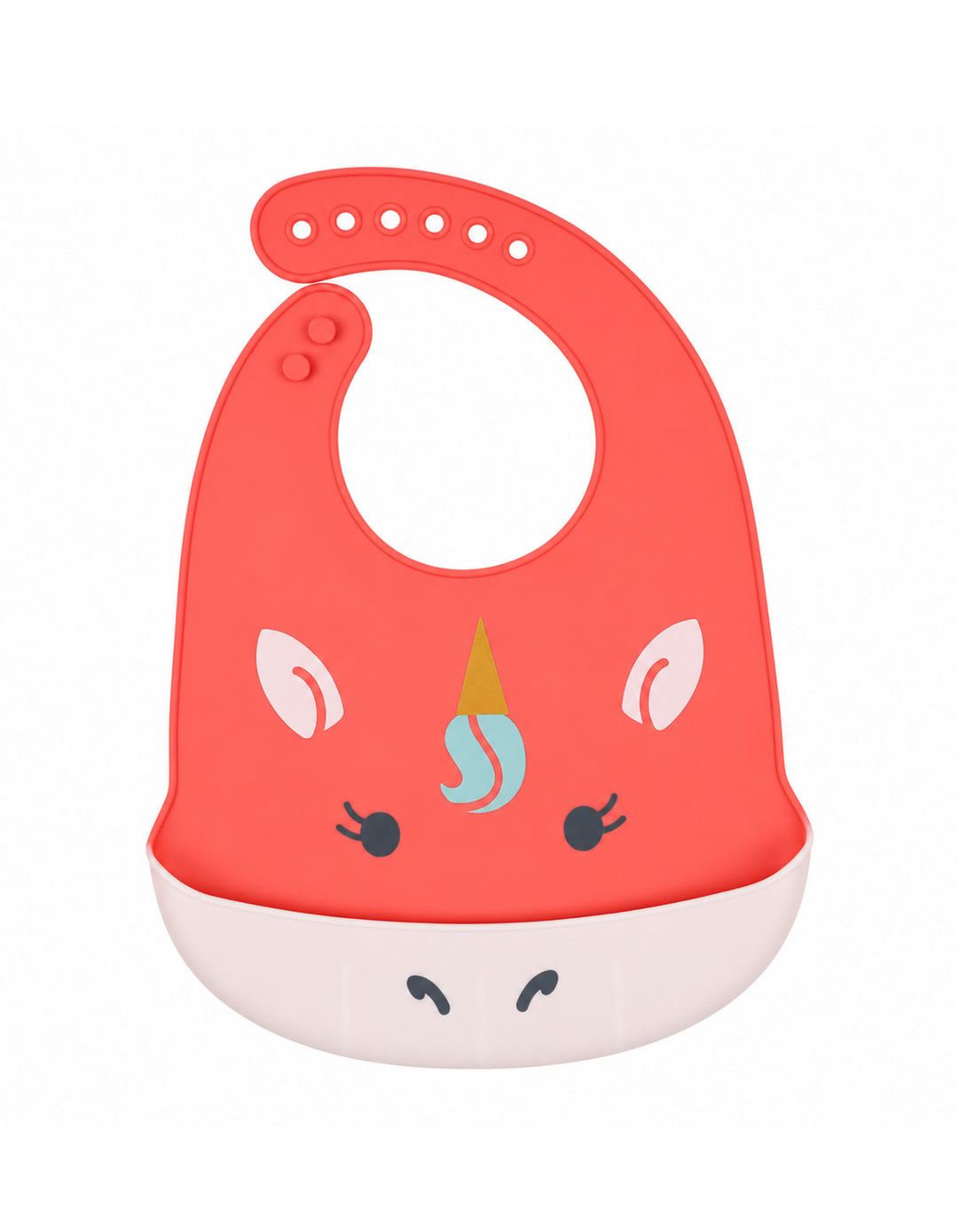 Baby Girl Silicon Bib Unicorn Pink at Zubaidas