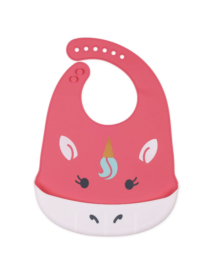 Baby Girl Silicon Bib Unicorn Pink at Zubaidas