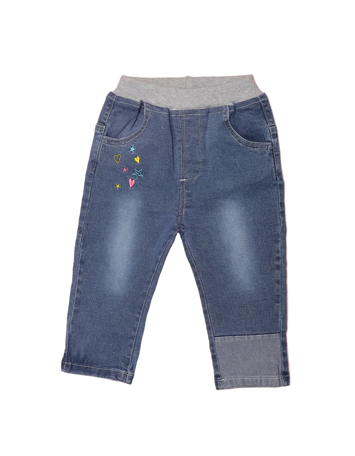 Baby Girls Denim Jeans Bambies Embroidered at Zubaidas