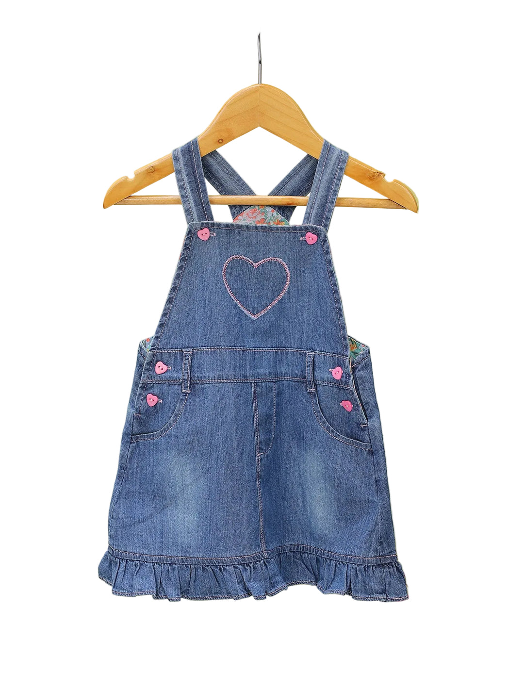 Baby Girls Denim Pinafore Dress Bambies at Zubaidas
