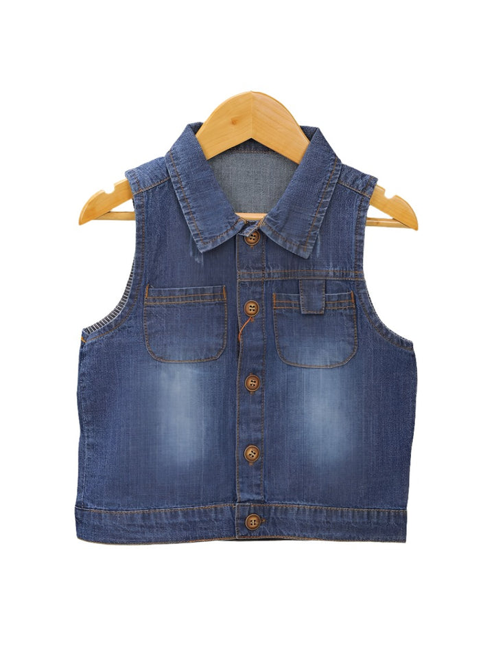 Baby Girls Denim Shirts Bambies Sleeveless at Zubaidas