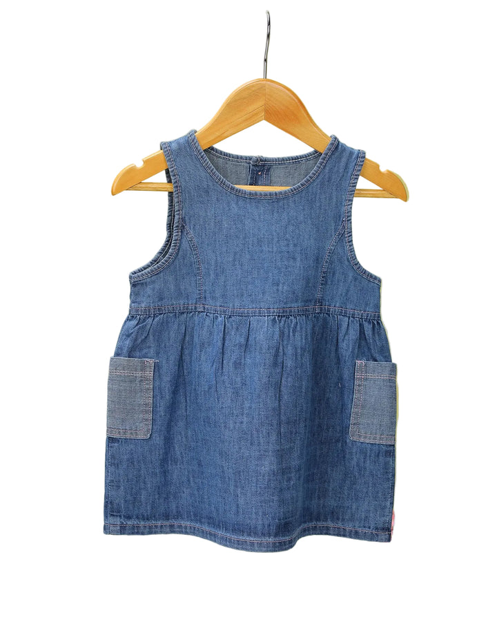 Baby Girls Denim Sleeveless Dress Bambies at Zubaidas