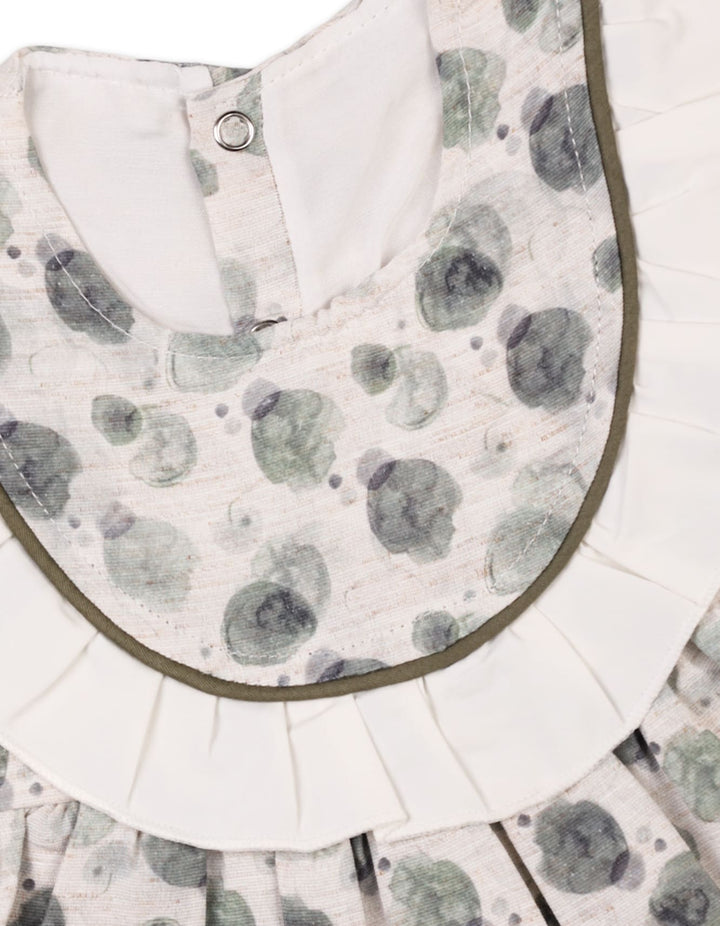 Baby Girls Summer Dress White and Green Premium Turkish Collection at Zubaidas Official Pakistan