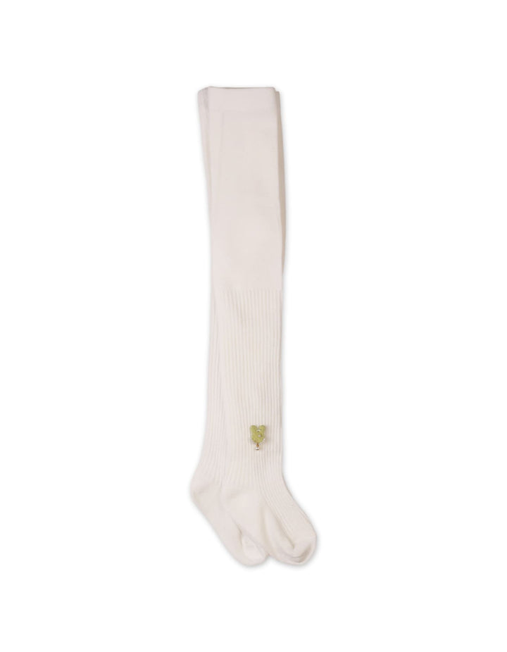 Baby Girls and Girls Leggings Bambies Bunny Applique Off White at Zubaidas