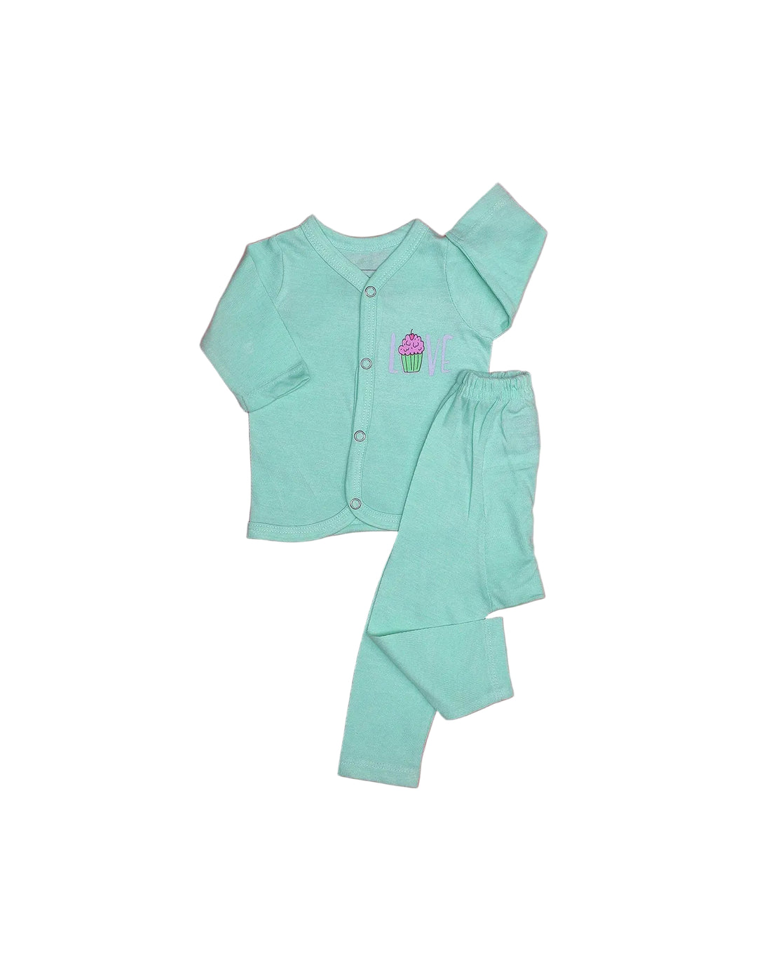 Baby Night Suit Bambies Cupcake LOVE Mint at Zubaidas