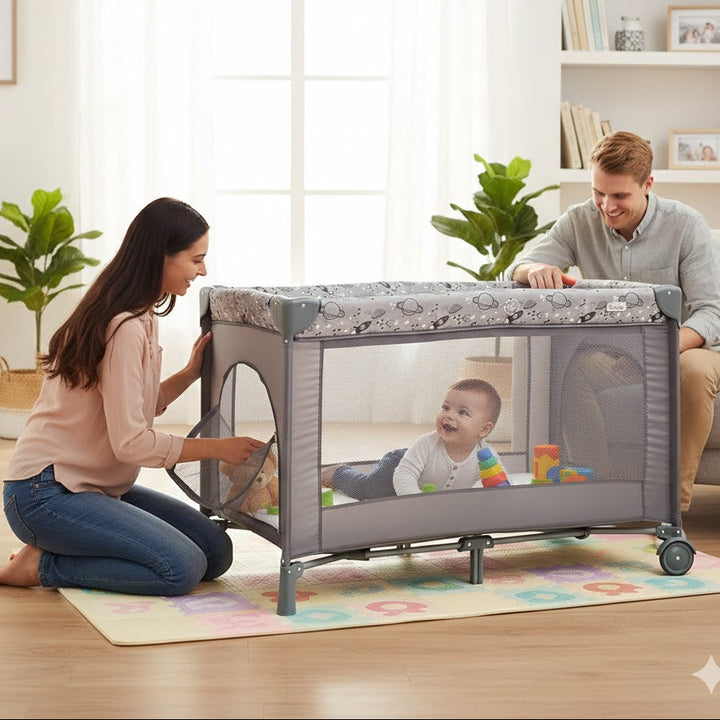 Baby Play Pen Tinnies Grey T303-022 at Zubaidas