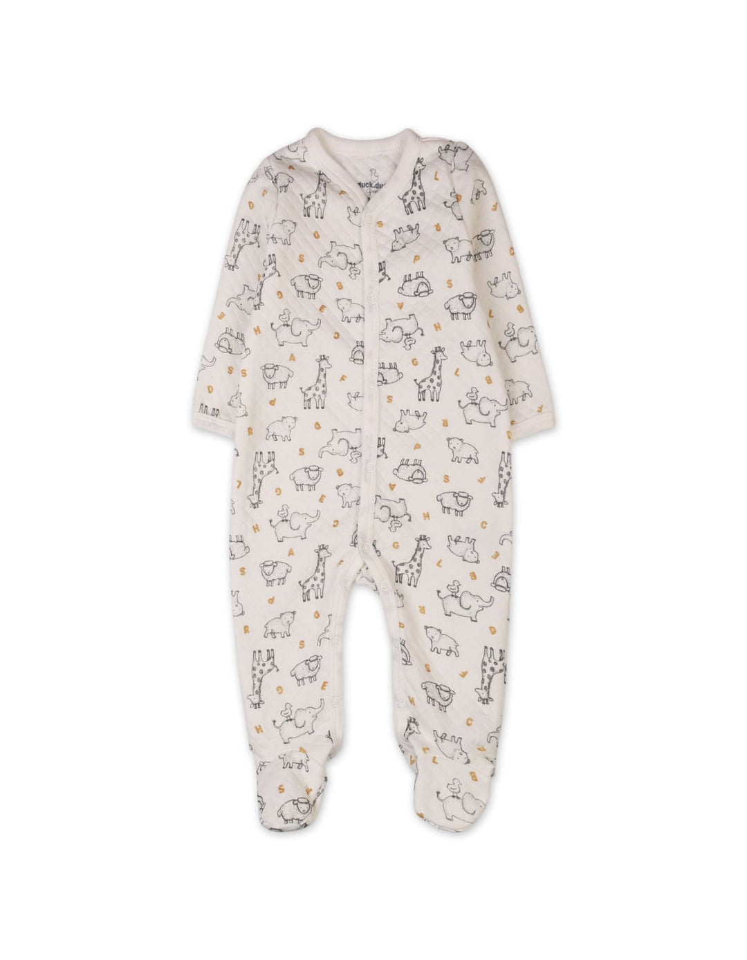 Baby Romper Bambies Quilted Animals Print White at Zubaidas