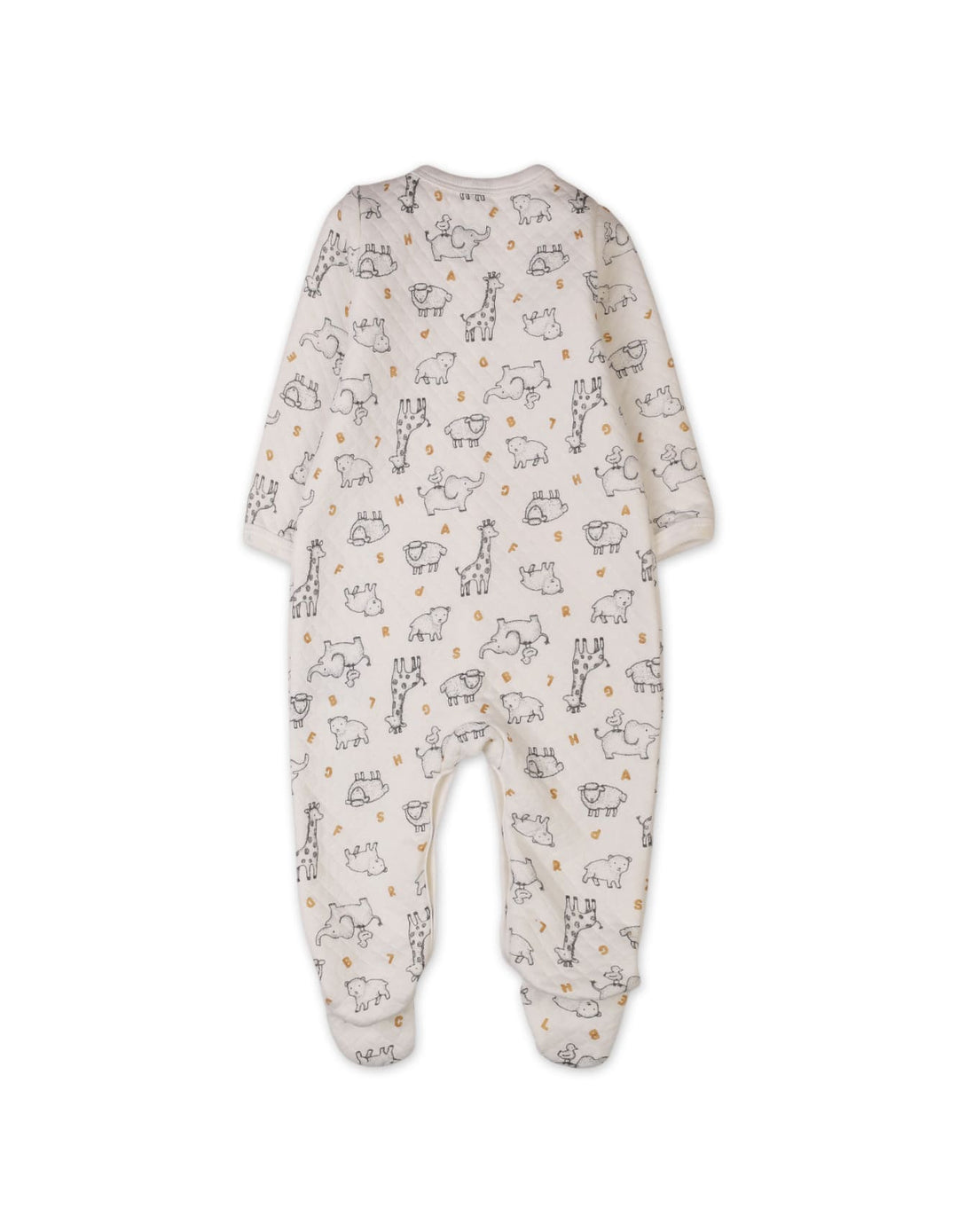 Baby Romper Bambies Quilted Animals Print White at Zubaidas