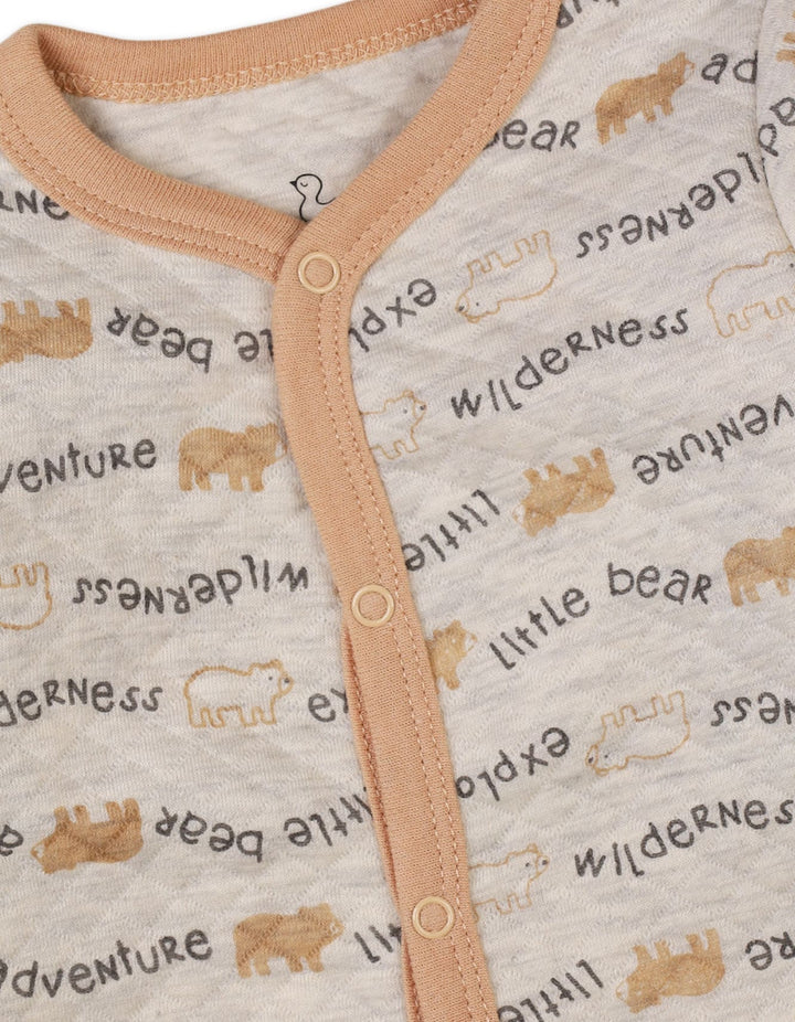 Baby Romper Bambies Quilted Words Print Grey at Zubaidas