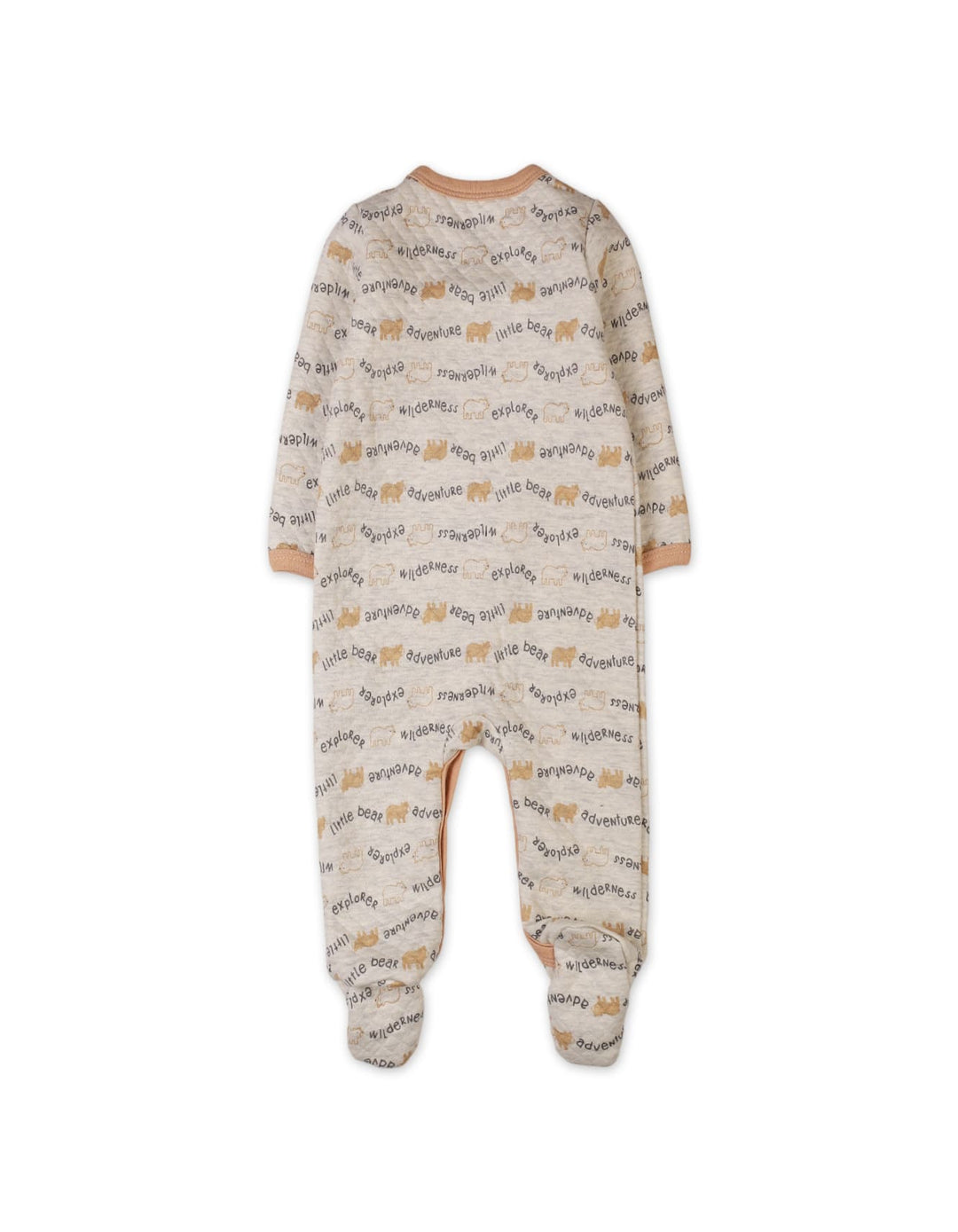 Baby Romper Bambies Quilted Words Print Grey at Zubaidas