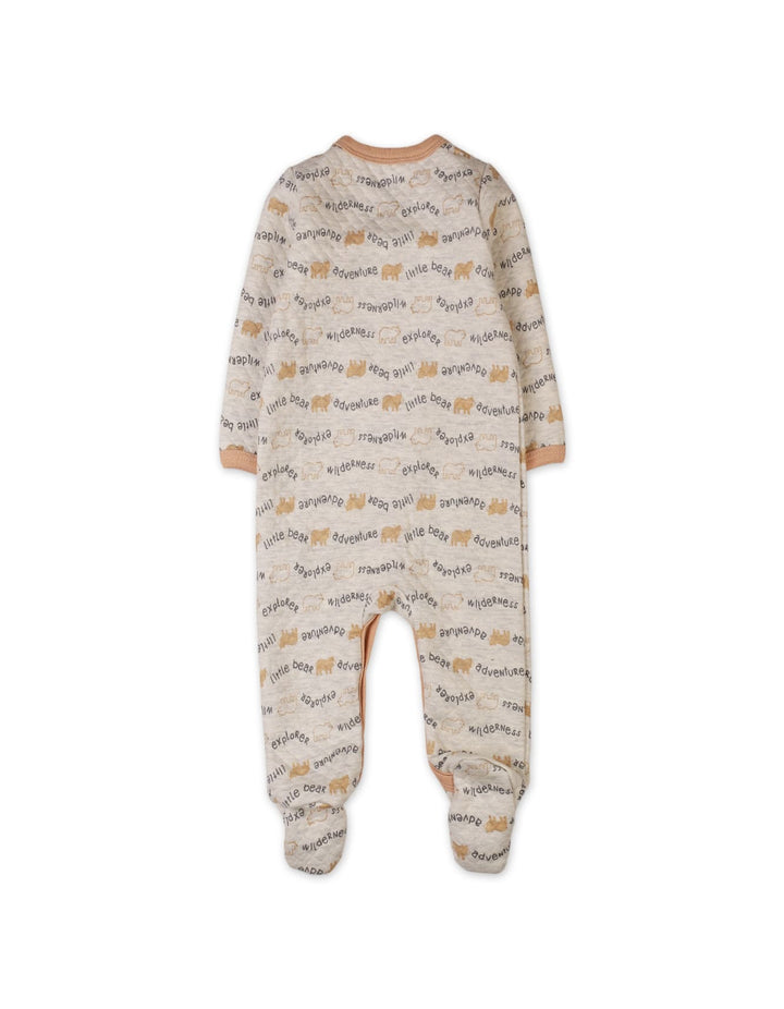 Baby Romper Bambies Quilted Words Print Grey at Zubaidas