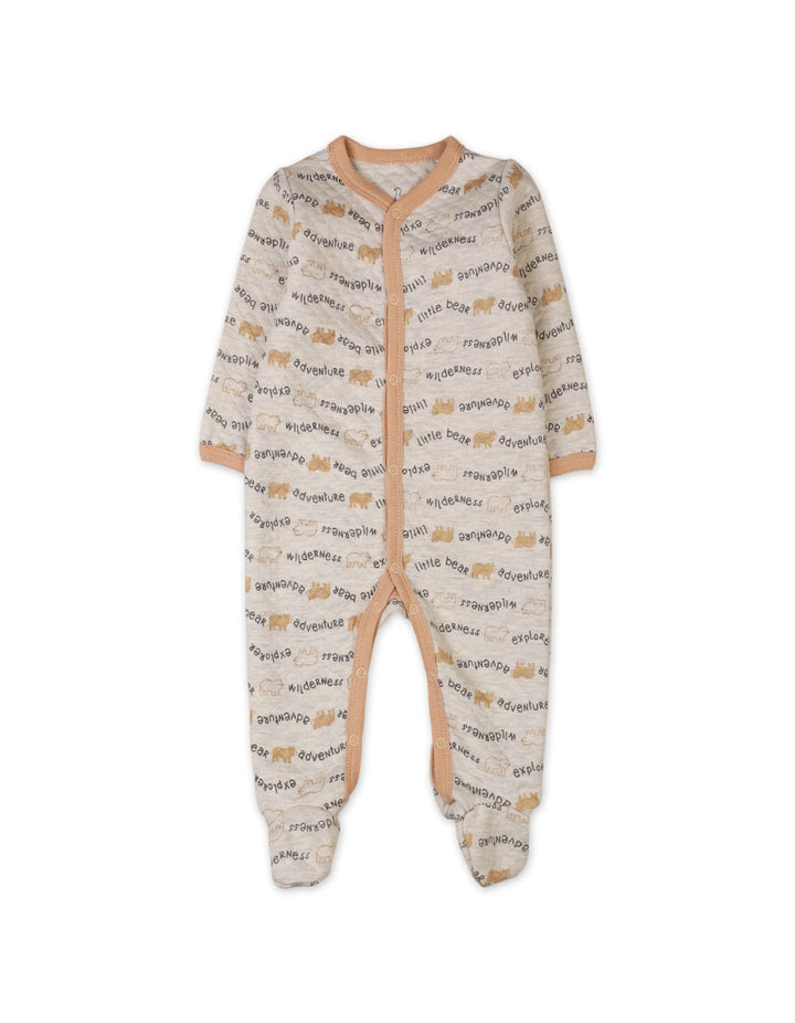 Baby Romper Bambies Quilted Words Print Grey at Zubaidas