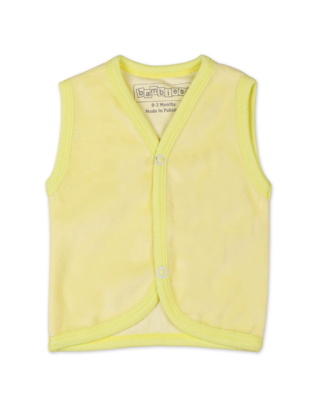 Baby Velour Vest Bambies Yellow at Zubaidas