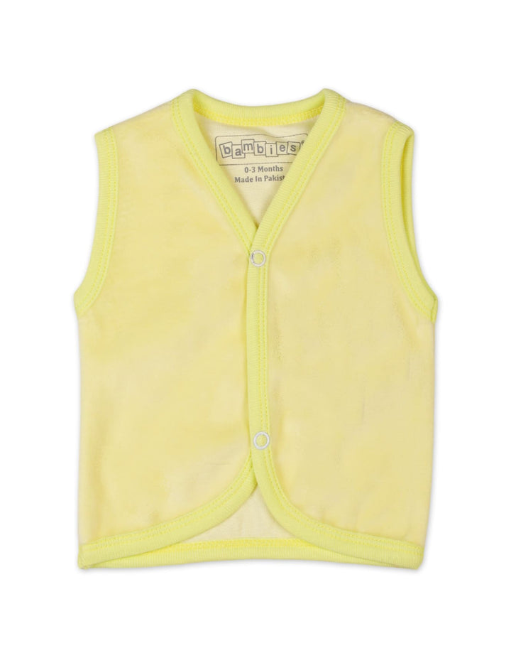 Baby Velour Vest Bambies Yellow at Zubaidas