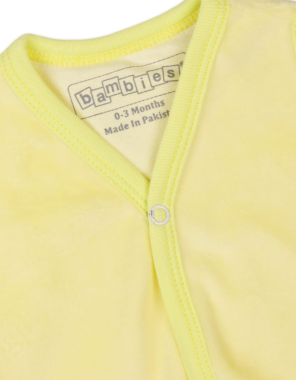 Baby Velour Vest Bambies Yellow at Zubaidas