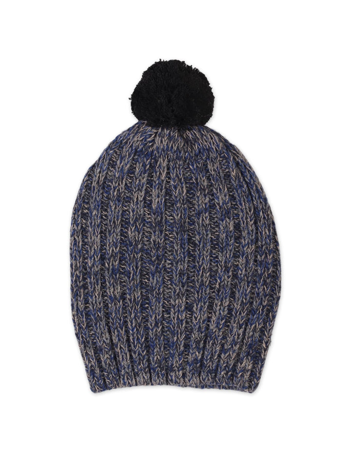Baby Woolen Pom-Pom Cap Bambies Blue and Grey at Zubaidas