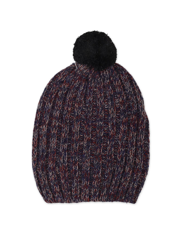 Baby Woolen Pom-Pom Cap Bambies Blue and Maroon at Zubaidas