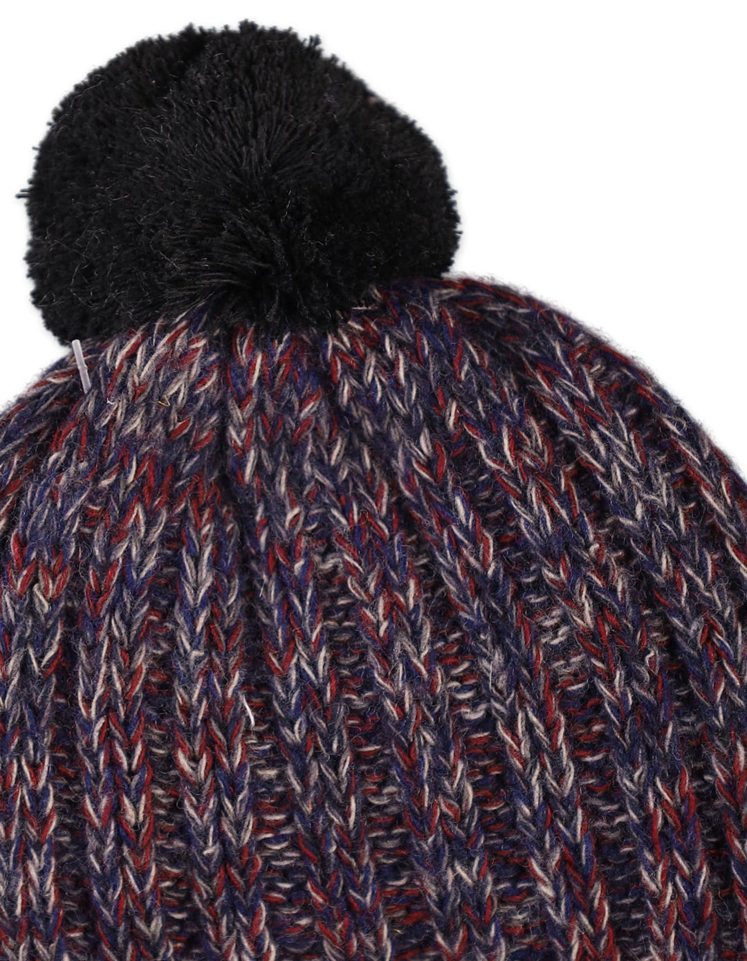 Baby Woolen Pom-Pom Cap Bambies Blue and Maroon at Zubaidas