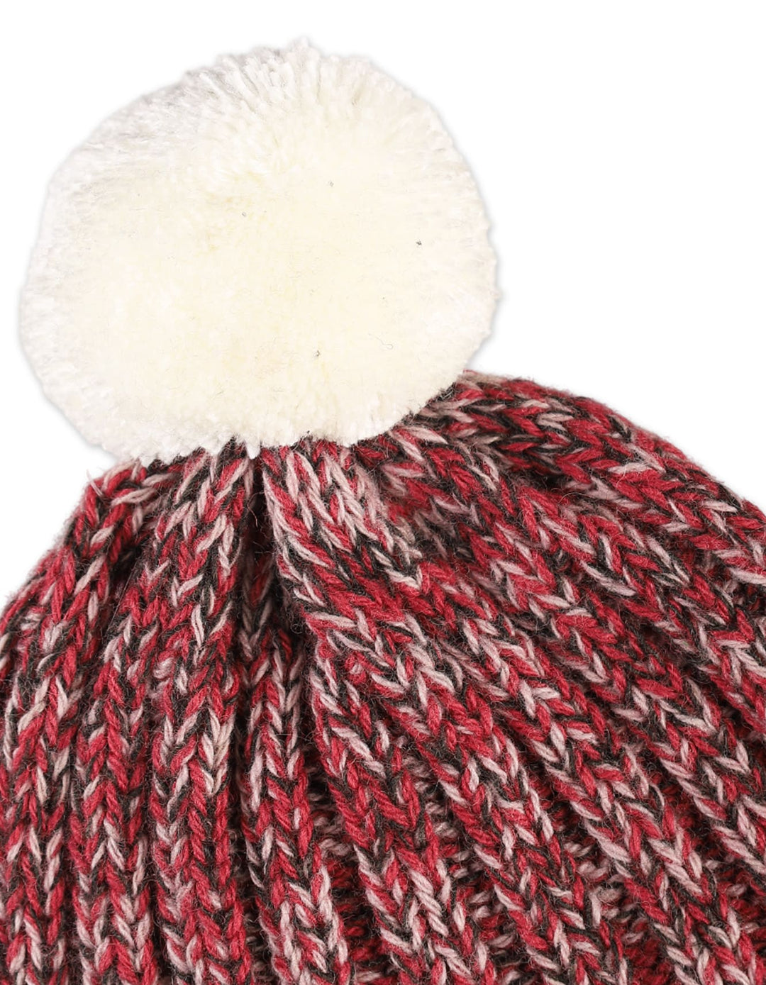 Baby Woolen Pom-Pom Cap Bambies Pink and Maroon at Zubaidas