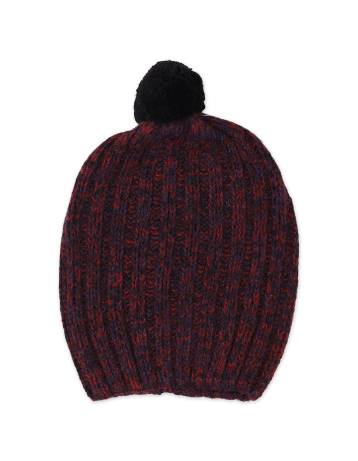 Baby Woolen Pom-Pom Cap Bambies Purple and Red at Zubaidas