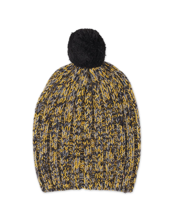 Baby Woolen Pom-Pom Cap Bambies Yellow and Grey at Zubaidas