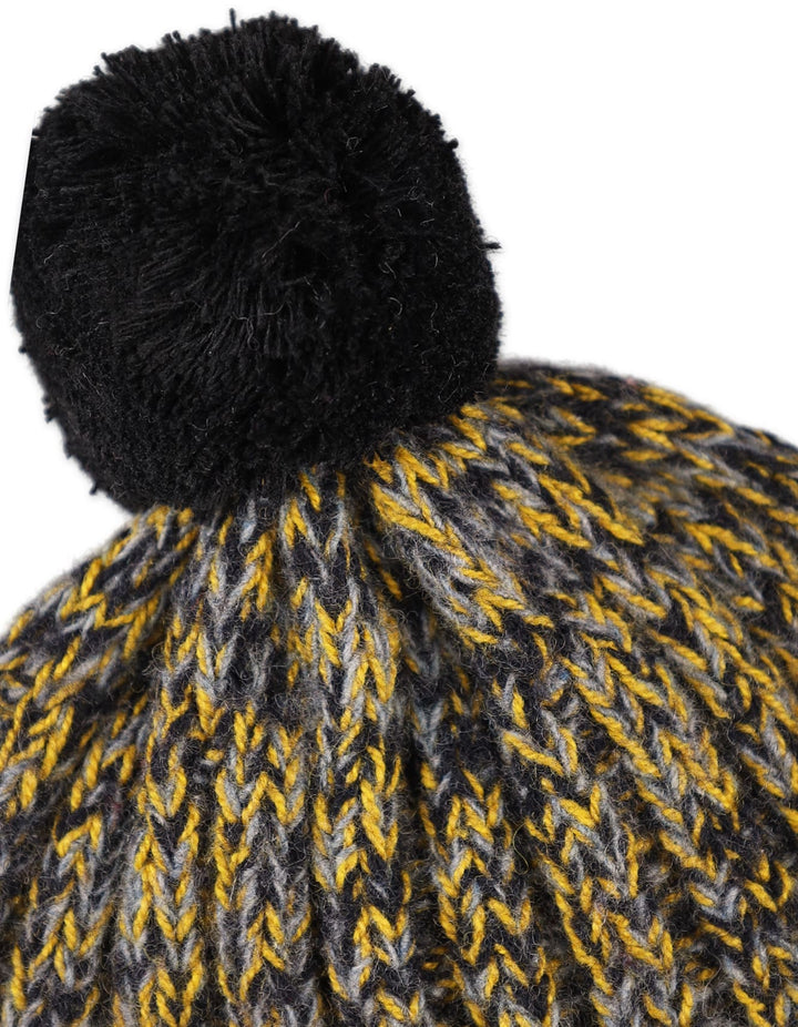 Baby Woolen Pom-Pom Cap Bambies Yellow and Grey at Zubaidas