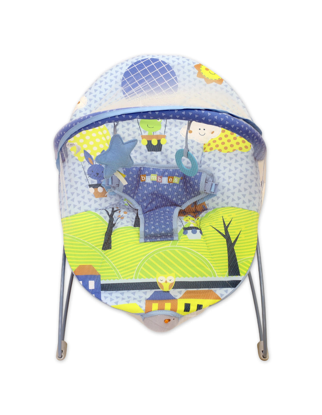 Baby Bouncer Bambies@ with Vibrations Blue I at Zubaidas® - Pakistan’s No. 1 and the most trusted baby and kids store for over 50 years. Shop Online. Nationwide Delivery. Best Prices.