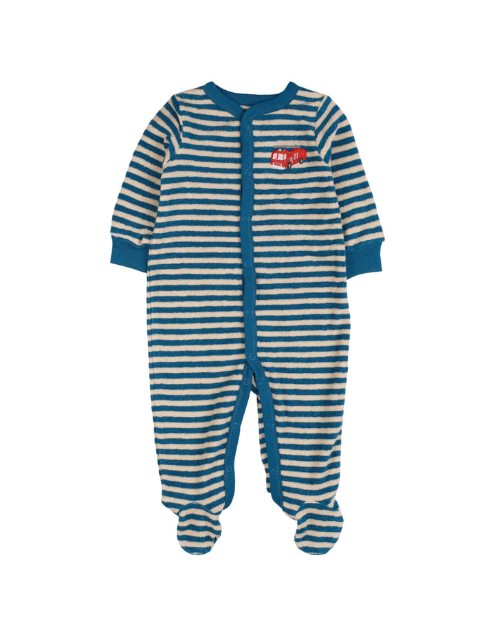Baby Full Rompers Bambies Terry StripesBlue at Zubaidas