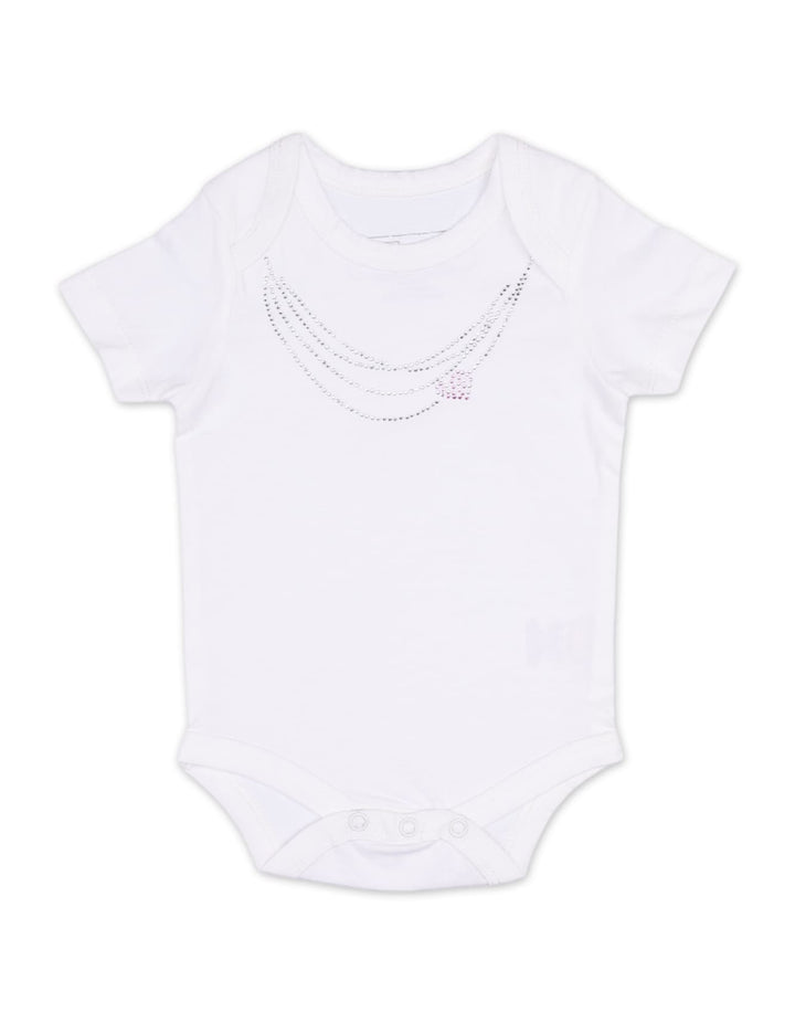 Baby Girls BodySuits Bambies® White Beaded Necklace Print at Zubaidas® - Pakistan’s No. 1 and the most trusted baby and kids store for over 50 years. Shop Online. Nationwide Delivery. Best Prices.
