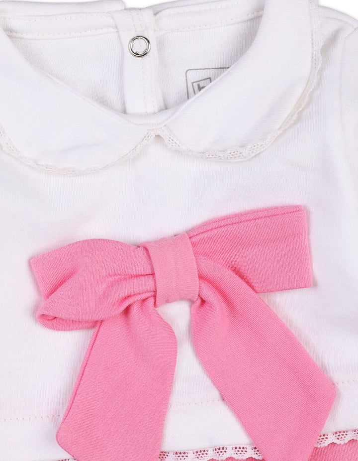 Baby Girls Rompers Bambies® Bow Pink and White at Zubaidas® - Pakistan’s No. 1 and the most trusted baby and kids store for over 50 years. Shop Online. Nationwide Delivery. Best Prices.