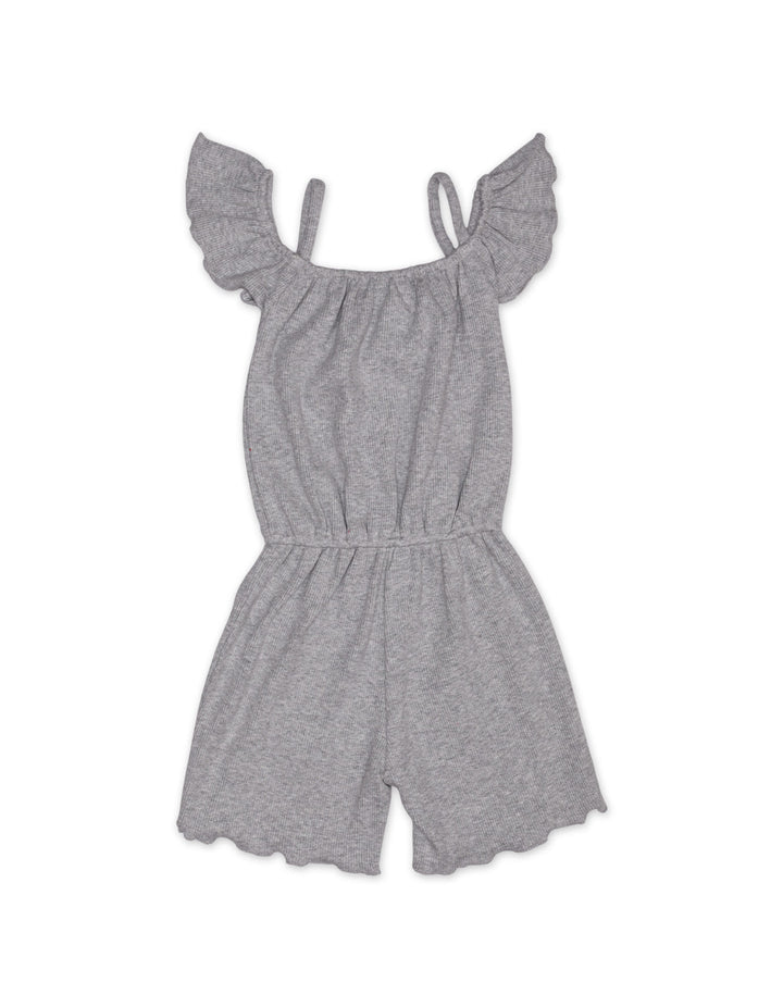 Baby Girls and Girls Jumpsuits Bambies® Grey Ruffle Shoulder Jumpsuit&nbsp;at Zubaidas® - Pakistan’s No. 1 and the most trusted baby and kids store for over 50 years. Shop Online. Nationwide Delivery. Best Prices.