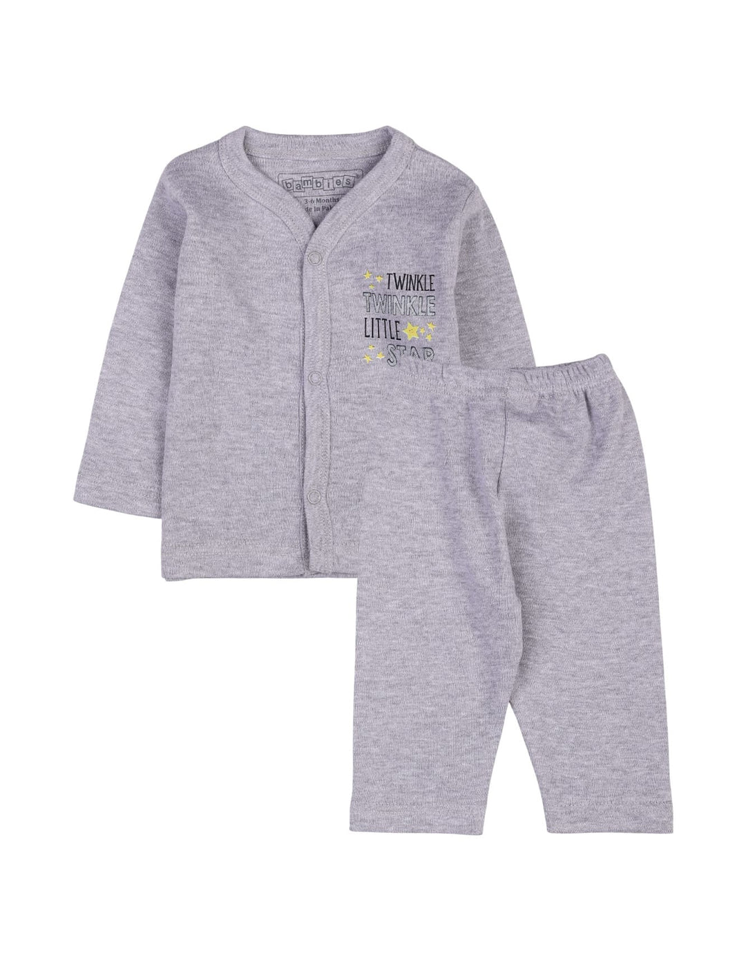 Baby Night Suit Bambies® Twinkle Star Grey&nbsp;at Zubaidas® - Pakistan’s No. 1 and the most trusted baby and kids store for over 50 years. Shop Online. Nationwide Delivery. Best Prices.