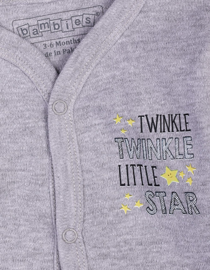 Baby Night Suit Bambies® Twinkle Star Grey&nbsp;at Zubaidas® - Pakistan’s No. 1 and the most trusted baby and kids store for over 50 years. Shop Online. Nationwide Delivery. Best Prices.